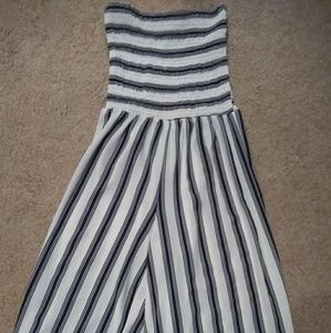 White and black stripe Jumpsuit